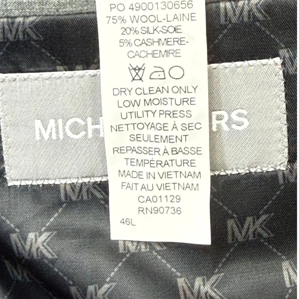 Michael Kors Men's Wool Cashmere Luxury Classic Fit Sport Coat Charcoal 46L $450